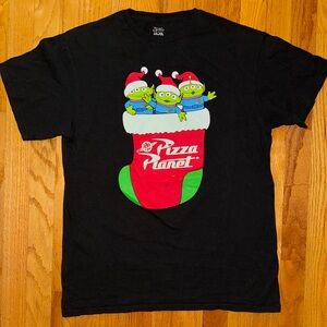 EXCELLENT Used Condition Toy Story Pizza Planet Christmas Shirt